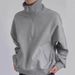 Unisex Heavyweight Half-Zip Sweatshirt – High Street Minimalist Style (Black/Grey, Sizes M-3XL)_viptrois.com