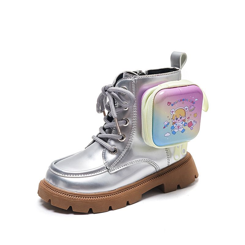 Kids Shoes Girls Martin Boots 2024 Autumn And Winter New Autumn Single Boots British Style Princess Short Boots Small Schoolbag Children's Boots_viptrois.com