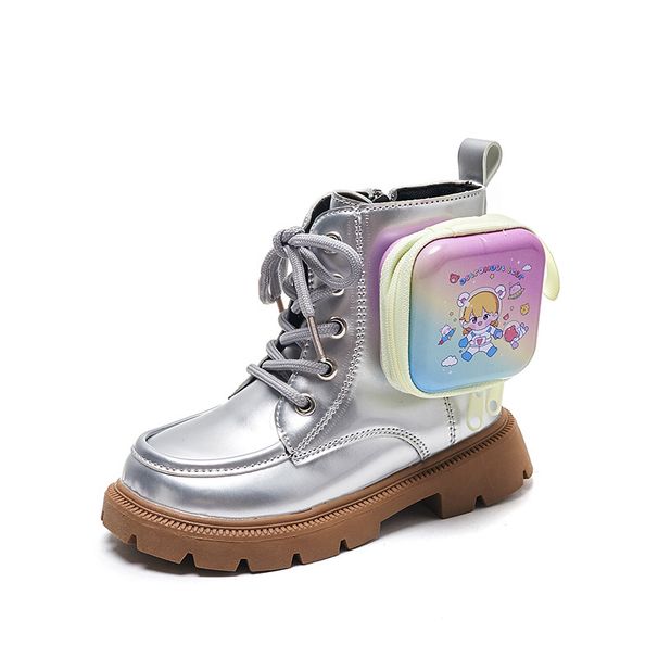 Kids Shoes Girls Martin Boots 2024 Autumn And Winter New Autumn Single Boots British Style Princess Short Boots Small Schoolbag Children's Boots_viptrois.com