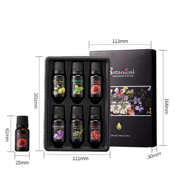 KORMESIC Vegetable Essential Oil Set 10ml+10ml+10ml+10ml+10ml+10ml_viptrois.com