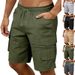 Men's Solid Color Loose Fit Summer Casual Shorts With Multiple Pockets Workwear Sports Five Point_viptrois.com