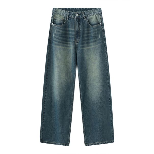 Nordmann MTLCLOTHES Men's Clothing|Hong Kong Style Retro Distressed Washed White Trendy Short Denim Set Versatile Casual_viptrois.com