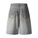 Men's Clothing Retro Washed Distressed Ink Splashed Jeans High Street Personality Loose Wide Leg Shorts_viptrois.com