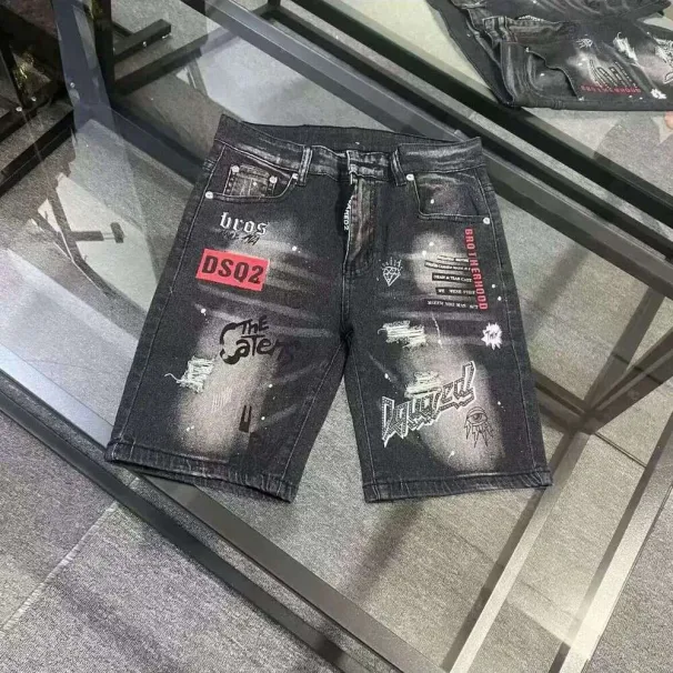 Purples New Designer Fashion Mens High Street Jeans Y2k Hip Hop Casual Short Knee Lenght Jean Clothing Summer Ripped_viptrois.com