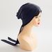 new solid color crystal four stripe long tail turban hat women's hat streamer religious hat women's style_viptrois.com
