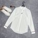 Men's Clothing Long Sleeve Shirt Business Slim Fit Hummingbird Embroidered Shirt Black And White Simple Shirt_viptrois.com