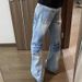 Men’s Clothing Cracked Design Washed Light Blue Jeans For Men Trend Casual All Match Loose Straight Trousers_viptrois.com