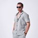 Men's Clothing Shirt Jacquard Short Sleeved Lapel Breathable Casual Tops_viptrois.com