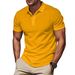 Cross-Border American Style Summer New Solid Turn-Down Collar Color Block Short Sleeve Men's Polo Shirt In Stock_viptrois.com
