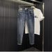 Men's Slim Fit Simple Small Leg Pants Trendy Fashion Cat Whiskers Slimming Long Pants_viptrois.com