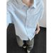 Men's Clothing Light Blue Plaid Short Sleeve Work Shirt For Men Loose Fit Summer Trendy Cardigan High-End Jacket_viptrois.com