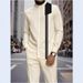 Men's 3D Digital Print Striped Color Block Stand Collar Shirt Button Set Trendy Spring Autumn_viptrois.com