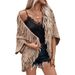 Colored plaid knitted tassel cape women's casual loose sweater cape_viptrois.com