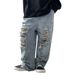Children's Jeans 2024 Spring Boys' Pants Ripped All Match Trousers Boys Korean Style Fashionable Pants_viptrois.com