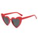 Heart-Shaped Sunglasses For Women - Large Red Frame (UV Protection, Slimming Face Effect)_viptrois.com