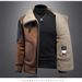 Men's Winter Sherpa-Lined Bomber Jacket – Windproof Polyester Blend, Slim Fit, Stylish Color Blocking (M-5XL, Dark Brown)_viptrois.com