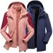 outdoor couple's two-piece jacket set with coral velvet lining for men and women, windproof ski and mountaineering jacket_viptrois.com