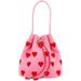 Women's Bucket Bag Embroidered Love Draw With Pink Tote Shoulder Crossbody Mini Bucket Bag For Women_viptrois.com