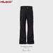 Men's and women's zipper decorated suit trousers for men and women, deconstructed splicing wide-leg black casual pants_viptrois.com