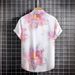 Men's Clothing Big Flower Digital Printing Four-sided Stretch Men's Short-sleeved Shirt Men's Shirt Summer 2024 New Cross-border_viptrois.com