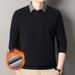 2025 New Winter Two-Piece Sweatshirt Solid Color Shirt Turn-Down Collar Warm Fleece Thickened Men's Long Sleeve_viptrois.com