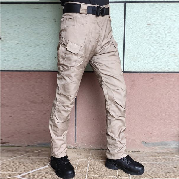 Men's Clothing Plaid Waterproof Tactical Pants Men's Urban Camouflage Combat Pants Overalls Autumn Wear Resistant IX7 Multi Pocket Pants_viptrois.com