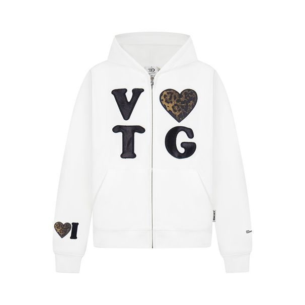 Hooded Sweatshirt Trendy American Style Creative Design Heart Letter Patch Embroidery Loose Casual Sports Shirt Unisex_viptrois.com