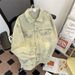 Yellow Mud Color Denim Men's Spring And Autumn New American Style Trendy Brand High-end Cool Washed Turn-down Collar_viptrois.com