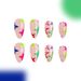 Wearing nail art short bright almond armor colorful contrast color star temperament all-match nail art piece Europe and the United States foreign trad_viptrois.com