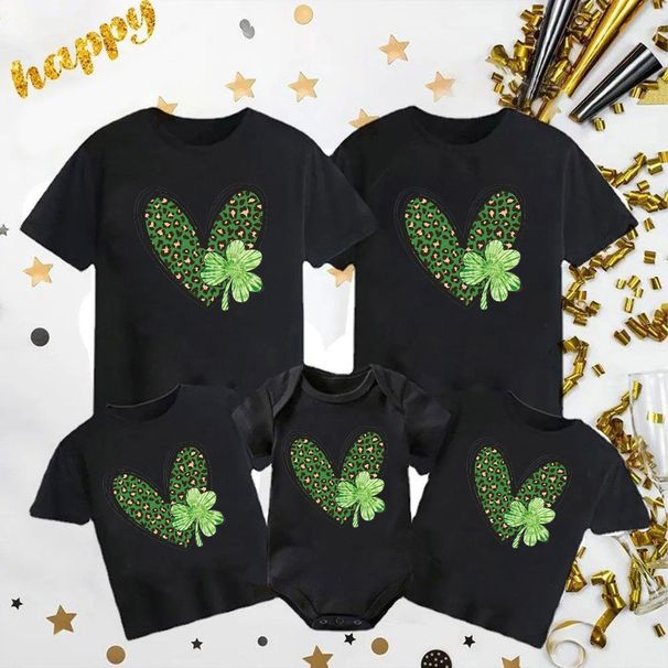 Pure Cotton Parent Child Wear Short Sleeved Solid Color Blank Family Wear_viptrois.com