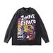 Round Neck Sweatshirt High Street Oversize Loose Washed Vintage Pure Cotton 280G Top_viptrois.com