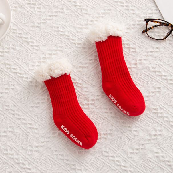 Mother & Kids Cartoon floor socks winter plus velvet thick warm newborn baby boys and girls spring and autumn cute super cute cotton socks_viptrois.com