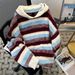 Men's Clothing Autumn/Winter American Retro Retro Striped Hooded Sweater – Unisex Oversized Knit Pullover In Blue & White (Cozy Winter Essential)_viptrois.com