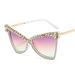 Cat's Eye Diamond Ladies' European And American Personality Sunglasses T Shaped Decorative Sunglasses Cross Border Hot Selling Sunglasses_viptrois.com