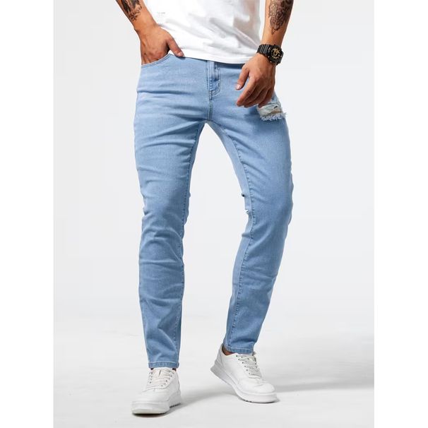 Men's Ripped Stretchy Slim Fit Jeans Style Long Pants Trendy Summer Style Version Skinny Jeans_viptrois.com