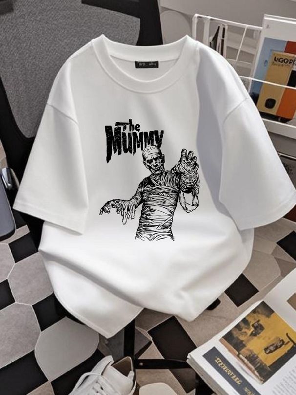 Universal Monsters The Mummy Men's T Shirt Casual Top For Everyday Wear Homme Stretched Summer Streetwear Slightly Unisex Soft Fashion Versatile_viptrois.com