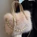 Women's Bags High End Autumn And Winter New Fox Plush High Value Crossbody Bag With Large Capacity, Simple And Versatile Style_viptrois.com