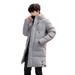 Men's Longline Zip-Up Hooded Jacket – Korean Style, Reversible, Warm Winter Coat (Gray/Black/Army Green, M-8XL, All-Season Wear)_viptrois.com