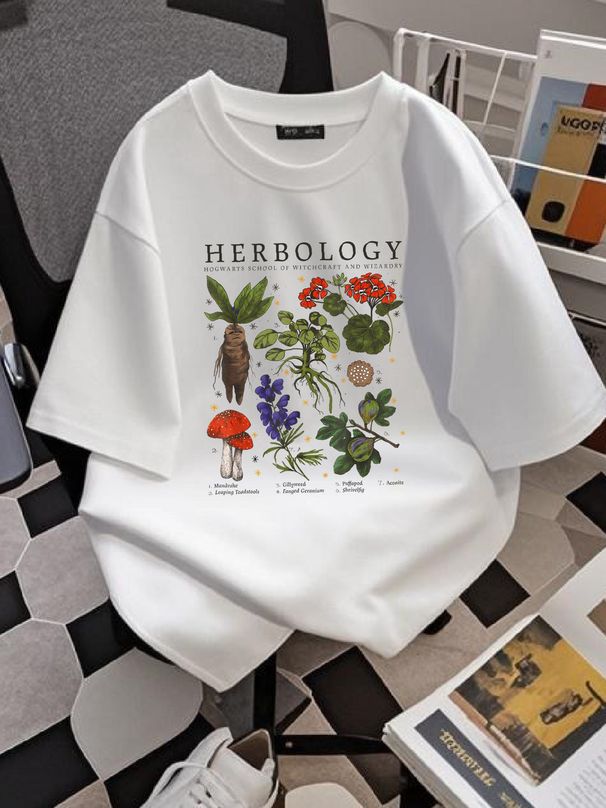 Herbology Plants Short Sleeve T-Shirt Homme Stylish Streetwear Breathable Unisex Casual Comfortable Designer Clothes Slightly_viptrois.com