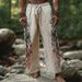 Men's Casual Fashion Loose Linen Trousers Wide Leg Digitally Printed Various Patterns Spring Autumn Wear_viptrois.com