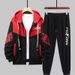 New Splicing Set Autumn And Winter Two-piece Set Loose Autumn Coat Spring Hooded Sweater Men's Casual Sports_viptrois.com