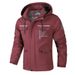 Men’s Detachable Hood Jacket – Lightweight Corduroy Zip-Up Coat With Utility Pockets (Black/Dark Green/Ivory/Burgundy, M-4XL EU Sizing)_viptrois.com