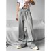 Men's Clothing Niche High End Heavy Wide Leg Sweatpants Autumn And Winter Loose Straight Gray Sports Casual Pants_viptrois.com