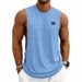 Men's Sleeveless T-Shirt Loose Fit Casual Trendy Training Fitness Printed Logo American Style Vest_viptrois.com