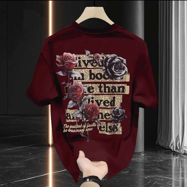 Bondini Ins Summer New Trendy And Cool Pure Cotton Short Sleeved Loose Round Neck Men's Top T-shirt_viptrois.com