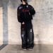 Streetwear Hoodie With Cross Print & Flag Embroidery - Loose Fit Zip-Up Hooded Sweatshirt For Men & Women_viptrois.com