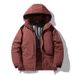 Men's Clothing Oversized Winter Coat, Trendy Thickened Polyester Puffer Jacket With Detachable Hood, Fashionable Zip-Up Parka In Black, White_viptrois.com