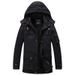 Men's Heavyweight Washed Cotton Jacket – Fleece-Lined Winter Coat With Hood (Army Green/Navy/Khaki)_viptrois.com