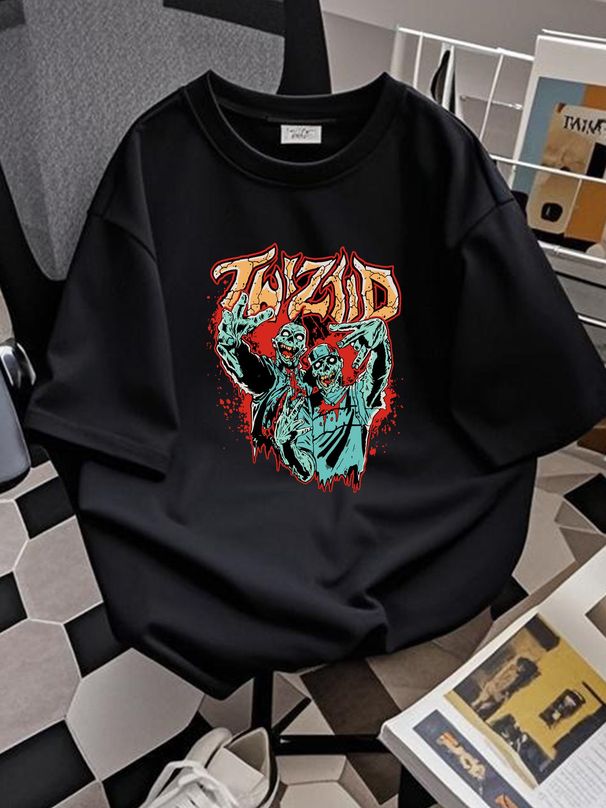 twiztid Zombie T Shirt Breathable Stylish Summer Comfortable Fashion Stretched Homme Versatile Casual Slightly Soft Top For Everyday Wear_viptrois.com