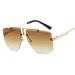 Frameless pilot Men's Gradual shading Sunglasses UV resistant sunglasses_viptrois.com